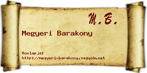 Megyeri Barakony névjegykártya